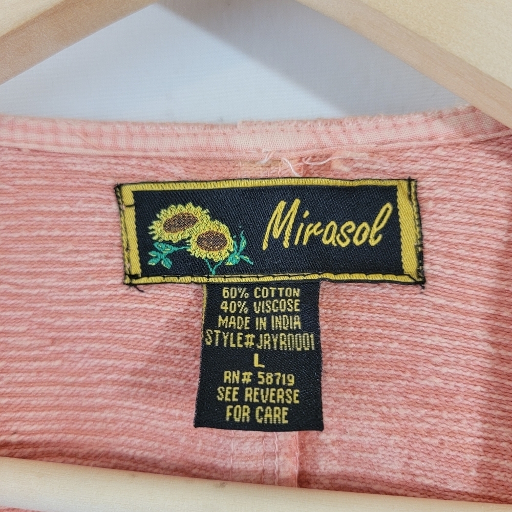 NWT Mirasol Women's Open Front Jacket Size L Tangerine Floral Embroidered Sequin - Picture 9 of 12